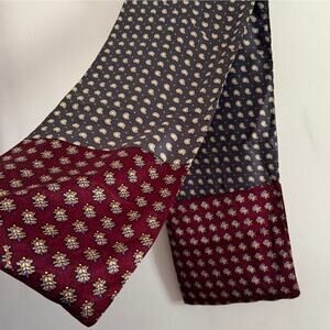 Red and Black 100% Silk Men's Evening Scarf Mixed Patterns Paisley